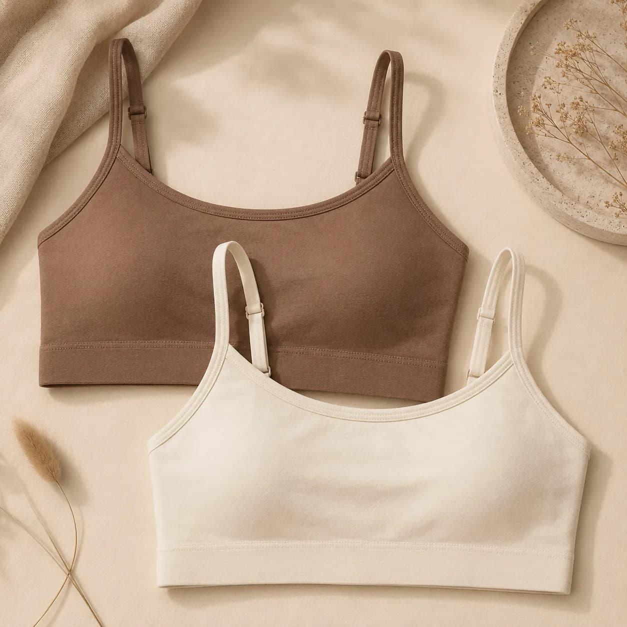 Begginer bra Combo | Mocha Brown & Ivory Cream