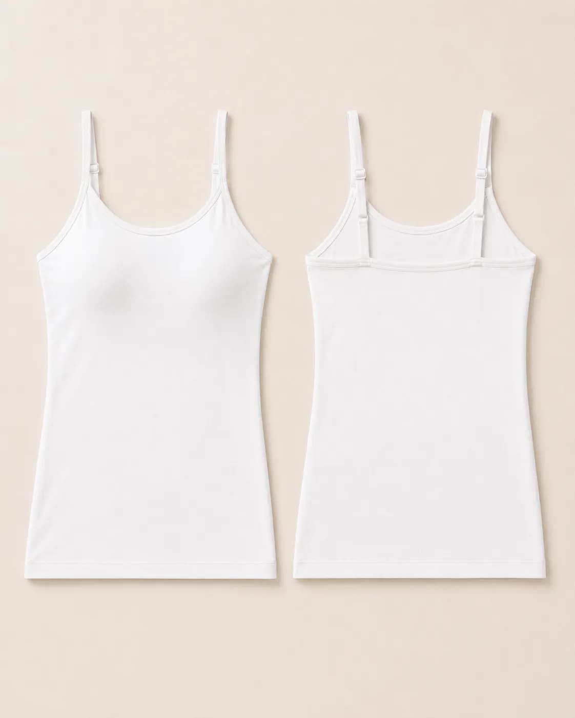 Organic Modal Cotton Padded Camisoles | White