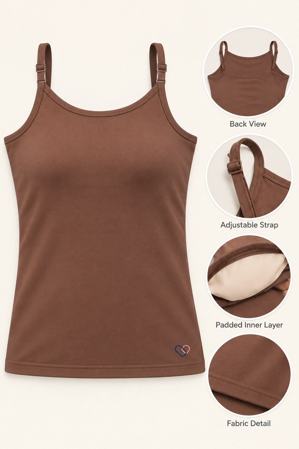 Girls Padded Camisole for 8-16 years | Organic Cotton Modal Fabric