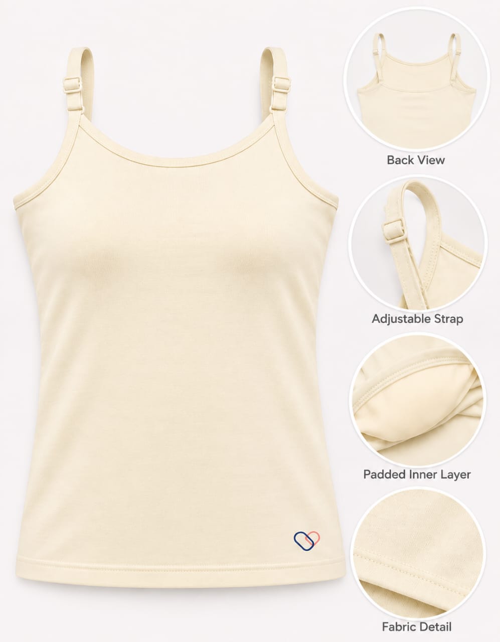 Girls Padded Camisole for 8-16 years | Organic Cotton Modal Fabric