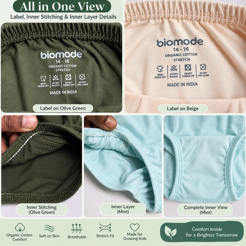 Boys Brief for 4-16 years| Organic Cotton Stretch fabric| Pack of 3