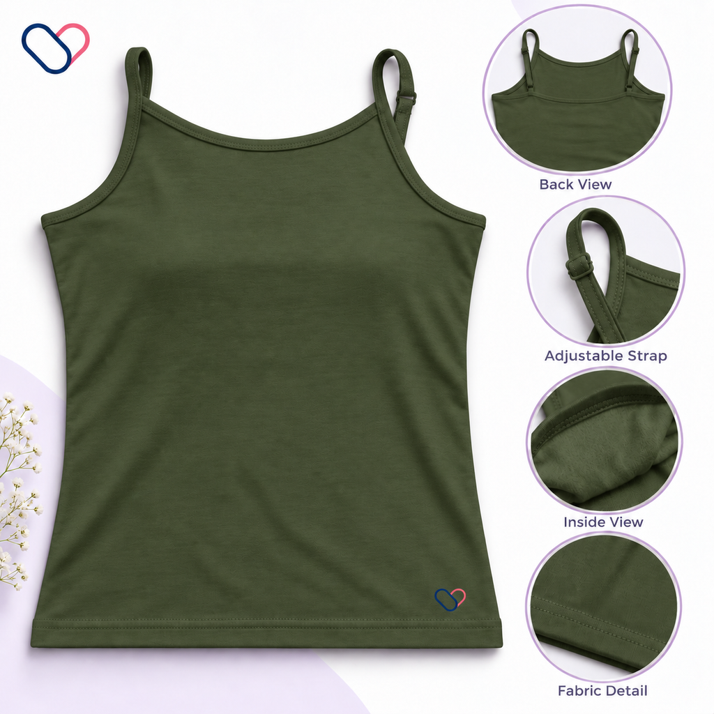 Girls Padded Camisole for 8-16 years | Organic Cotton Modal Fabric
