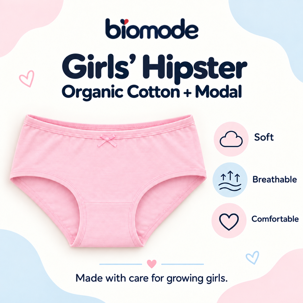 Girls Hipster for 4-16 years| Organic Cotton Modal Fabric | Pack of 3