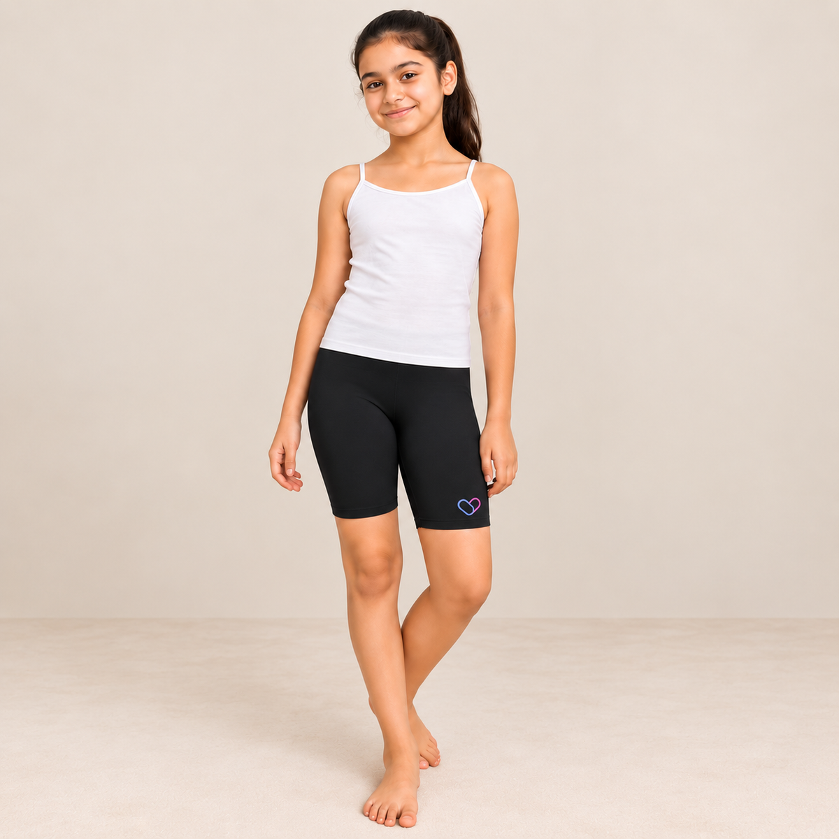 Girls Cycling Tights from 8-16 yrs | Organic Cotton Stretch Fabric