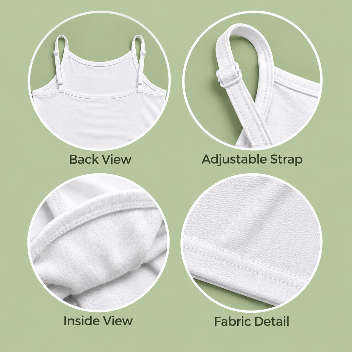 Girls Padded Camisole for 8-16 years | Organic Cotton Modal Fabric