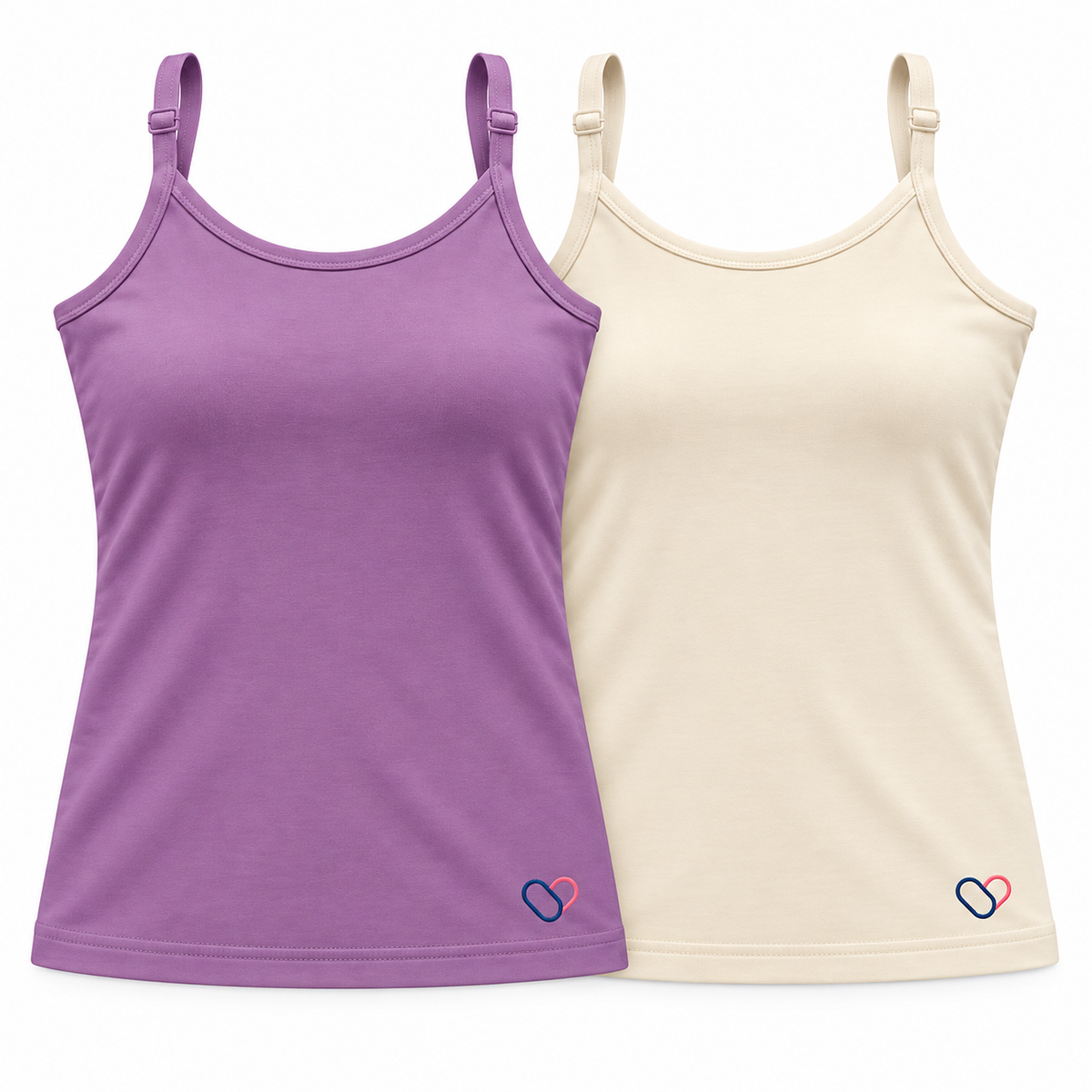 Girls Padded Camisole for 8-16 years | Organic Cotton Modal Fabric | Pack of 2